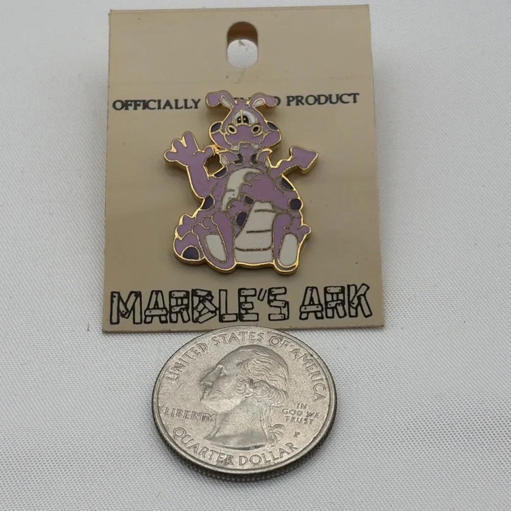 Vintage Marble's Ark Dragon Waving Cartoon Cute Lapel Hat Pin